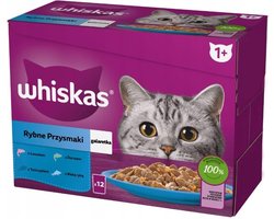 Whiskas Rybne Przysmaki - Kattenvoer - 48x85g - Voor Volwassen Katten - Rijk aan Vis