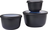 Bol.com Mepal - Multikom Cirqula vershouddoos set - 500 + 1000 + 2000 ml - Rond - Nordic black aanbieding