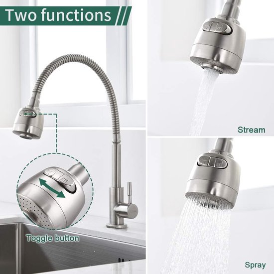 HomeLava Kraan keuken wandmontage alleen koud water armatuur
