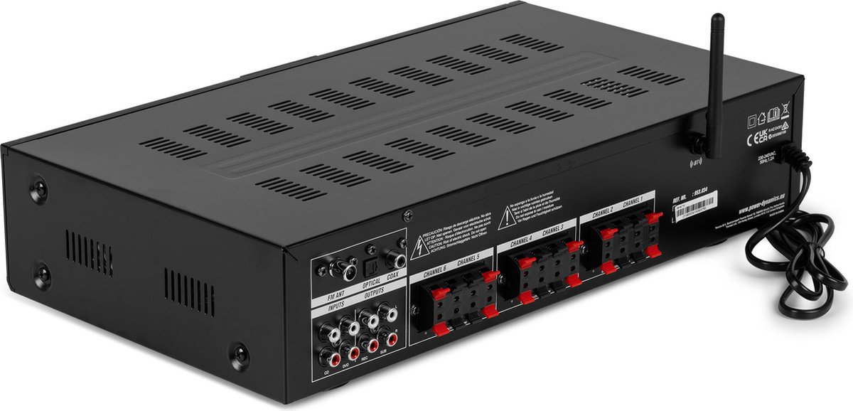 Geluidsinstallatie met Bluetooth - PV260BT 6-zone versterker audio + 12 BGO30 witte 3'' speakers thumbnail 5