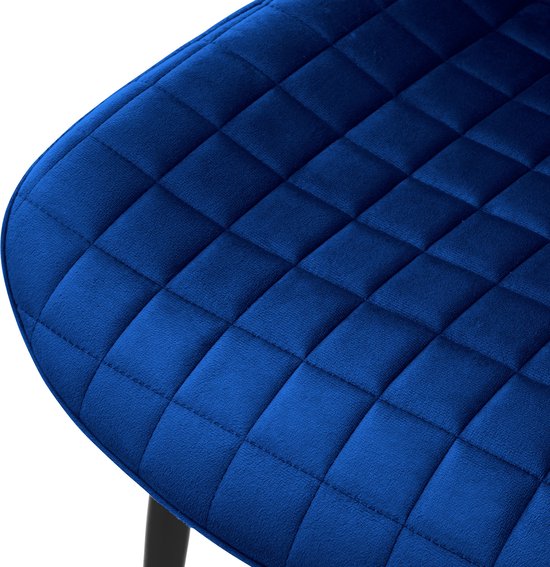 Set van 4 blauwe metalen Franse bistro stoelen - Piet Jonker