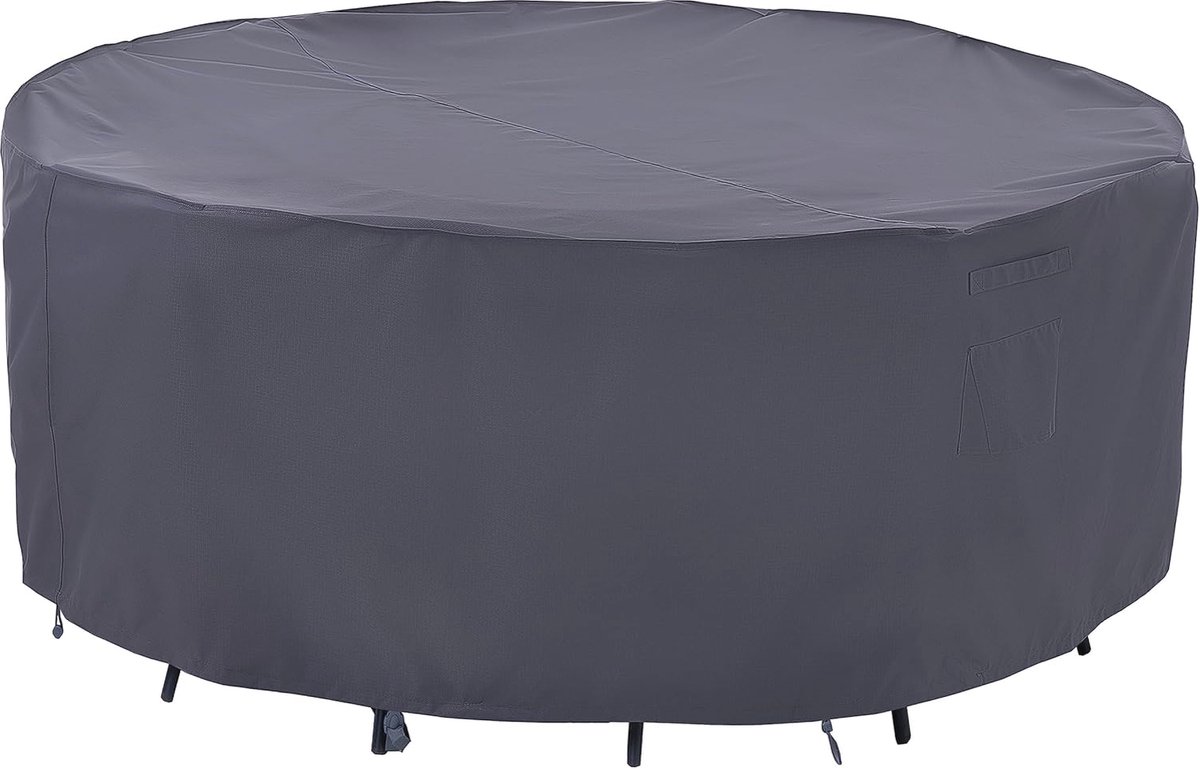 Robuuste Beschermhoes voor Tuintafels - Waterdicht, UV-bestendig en Scheurvast - Ideaal voor Buitengebruik, Rond 128 x 71 cm