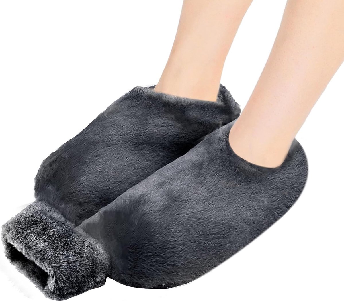 Voetverwarmer Warmwaterkruik met Extra Dikke Zachte Pluche Hoes voor Mannen en Vrouwen