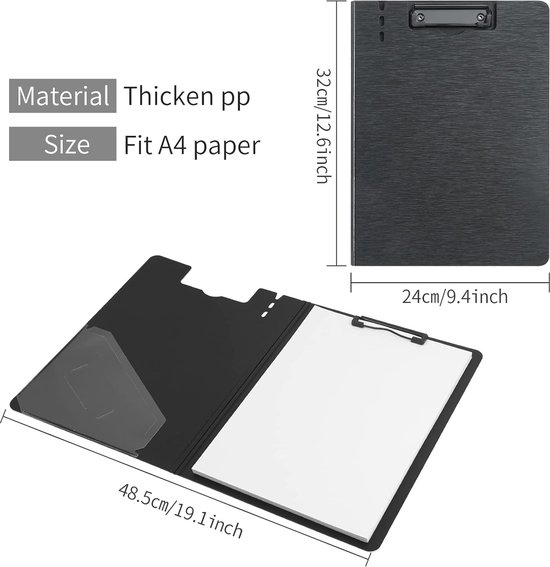 Magnetische klemborden van roestvrij staal, metalen klemborden met platte 304-clip, zwarte borden voor de koelkast, kookrecept-rails, berichtenborden (gouden A4