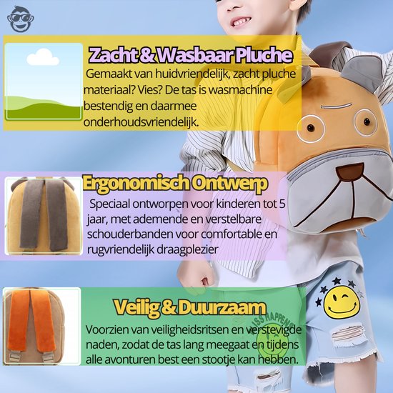 Sharpay Backpack BoefieBoef Hond Shar Pei Peuter Rugzak/Rugtas -Schattige Dieren Kinder ...