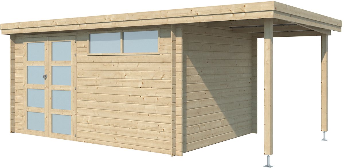 Woodlands Blokhut Oregon met Overkapping 565 x 295 cm