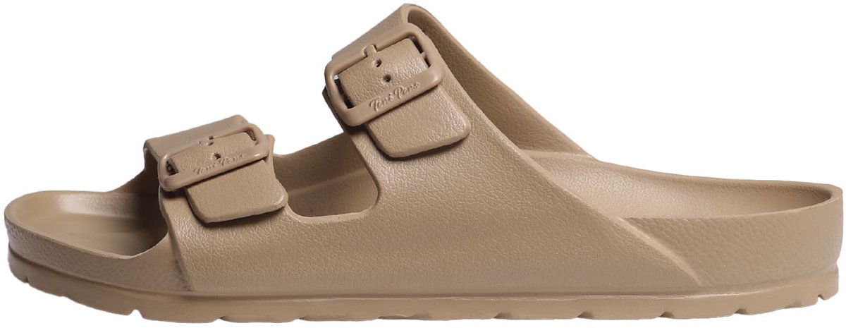 Herensandaal van biologisch rubber met gespen Fiji Taupe
