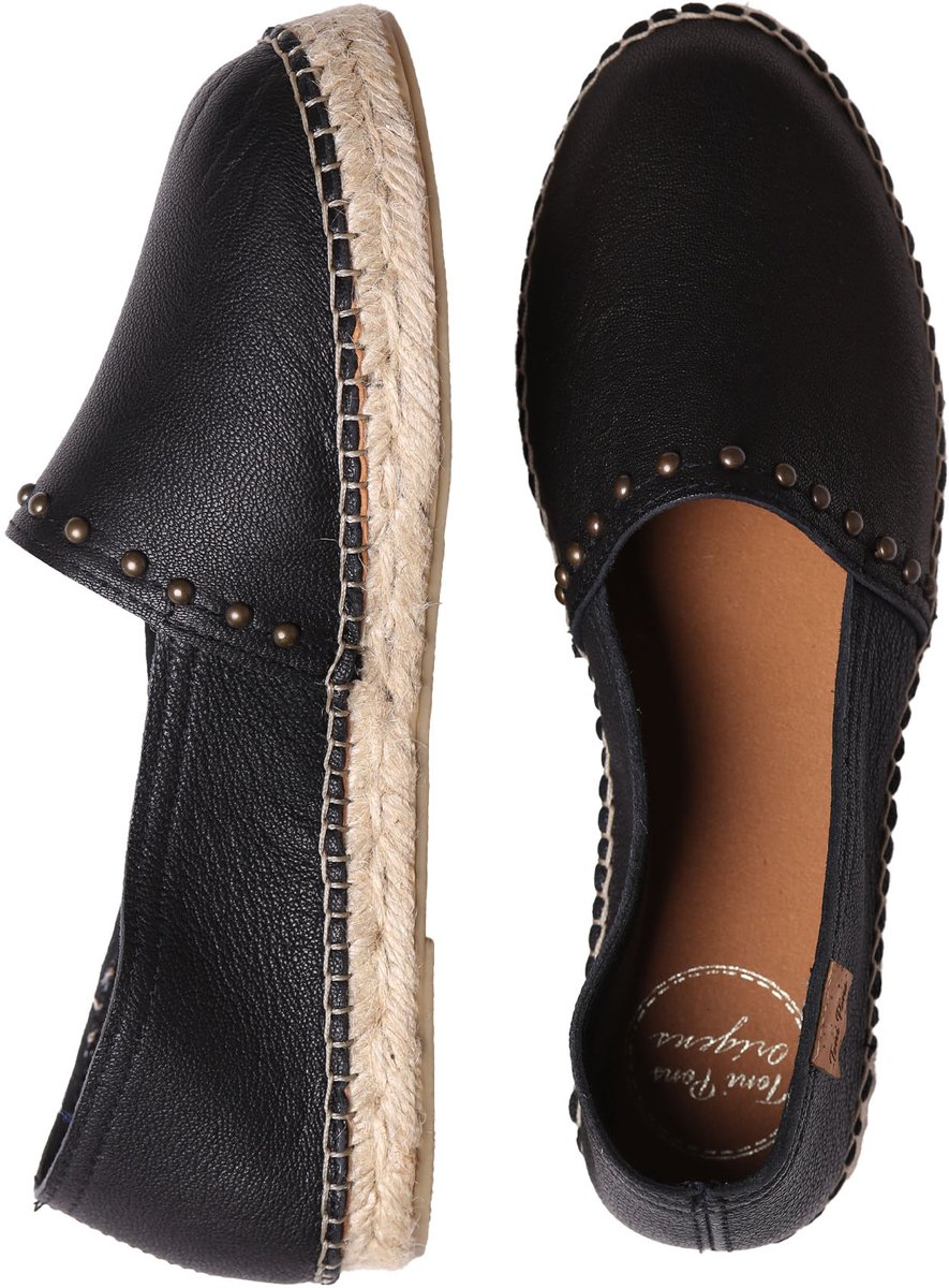 Platte leren espadrilles voor dames met studs | MALTA