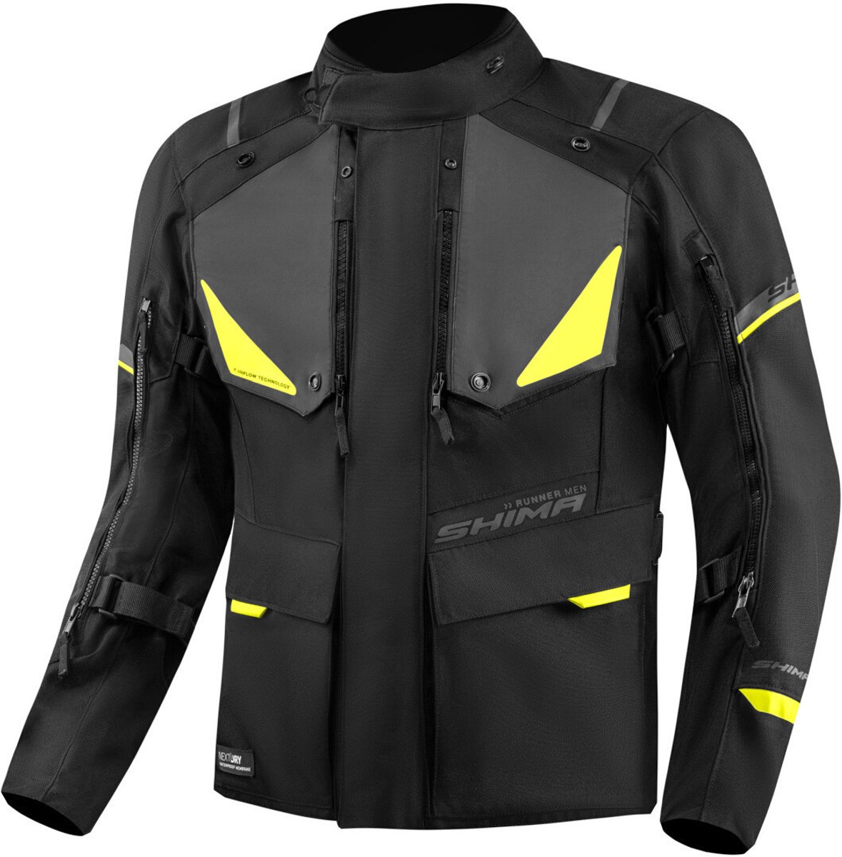 SHIMA Runner Waterproof Zwart Geel Textiele Motorjas - Jas