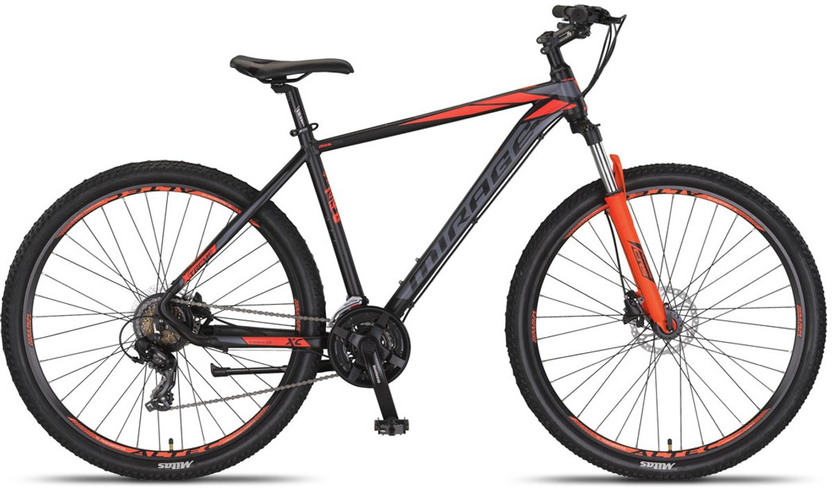 Umit Mirage - Hardtail Mountainbike 27.5 Inch - 50 cm - Unisex - 21V - Hydraulische schijfrem - Zwart/Oranje