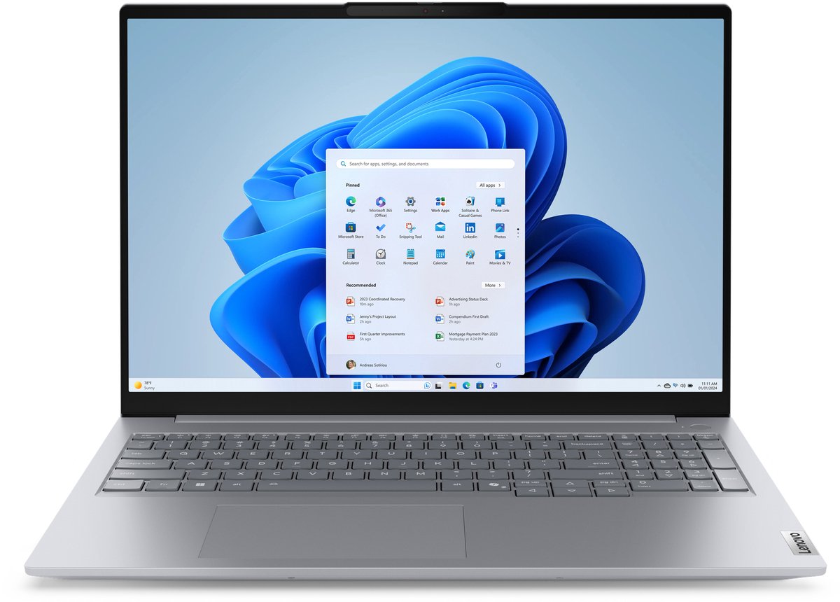 "Lenovo ThinkBook 16 G8 | 16"" 2K IPS (1920x1200) | Intel Core Ultra 7 255H | 16GB DDR5 RAM | 512GB SSD | Toetsenbordverlichting | Windows 11 Pro