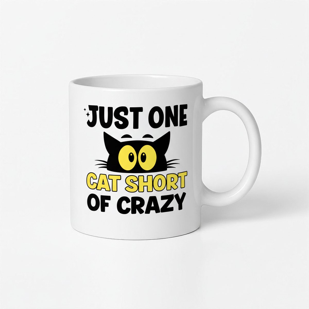 Just One Cat Short of Crazy Mok - Grappige Koffiemok voor Kattenliefhebbers