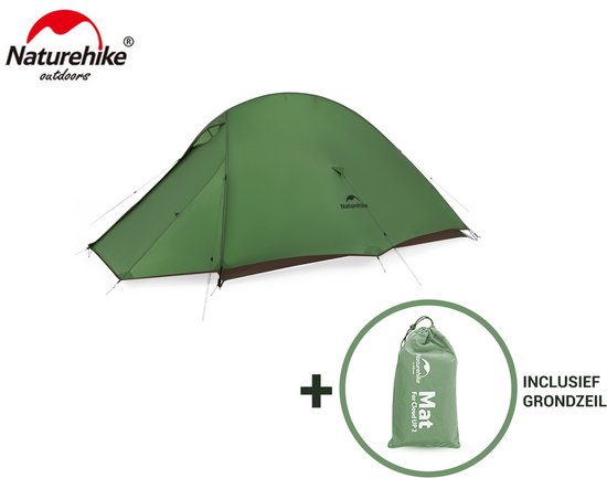 Naturehike Cloud Up 2 PRO - 2 persoons tent - Ultra Lichtgewicht tent - Incl. grondzeil - 20D 3000MM - Outdoor - Waterdicht - Kampeertent - Trekkerstent - Koepeltent