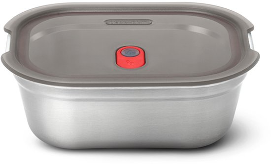 Black+Blum Steel Food Box Medium - Meal prep - 190x143x73 mm - Grijs/Rood