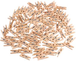 Klemmetjes - 100 stuks - 2,5*0,3 cm - Houten klemmetjes - Memoklemmen - Opbergklemmen - Fotoklemmen - Wasknijpers - Knutselklemmen - Studieklemmen - Kantoorklemmen - Materiaalklemmen - Geschikt voor huisdecoratie en het ophangen van foto's