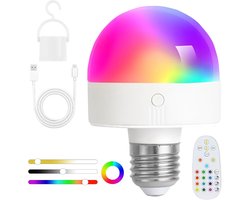 E26 schroeflamp (magnetisch afneembaar), dimbaar en timerfunctie, noodlamp geschikt voor niet-gemonteerde wandlampen, glad oppervlak - RGB sfeerverlichting voor 's nachts