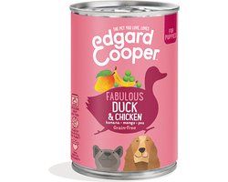 Edgard&Cooper Puppy Hondenvoer in Blik met Eend â€“ 6x 400g