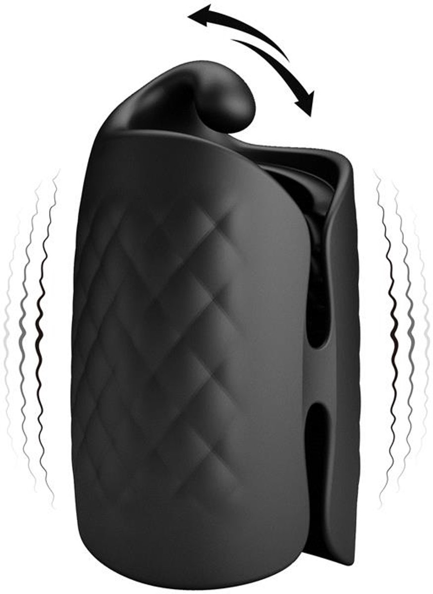 PRETTYLOVE Black Glans Trainer Vibrating Male Masturbator