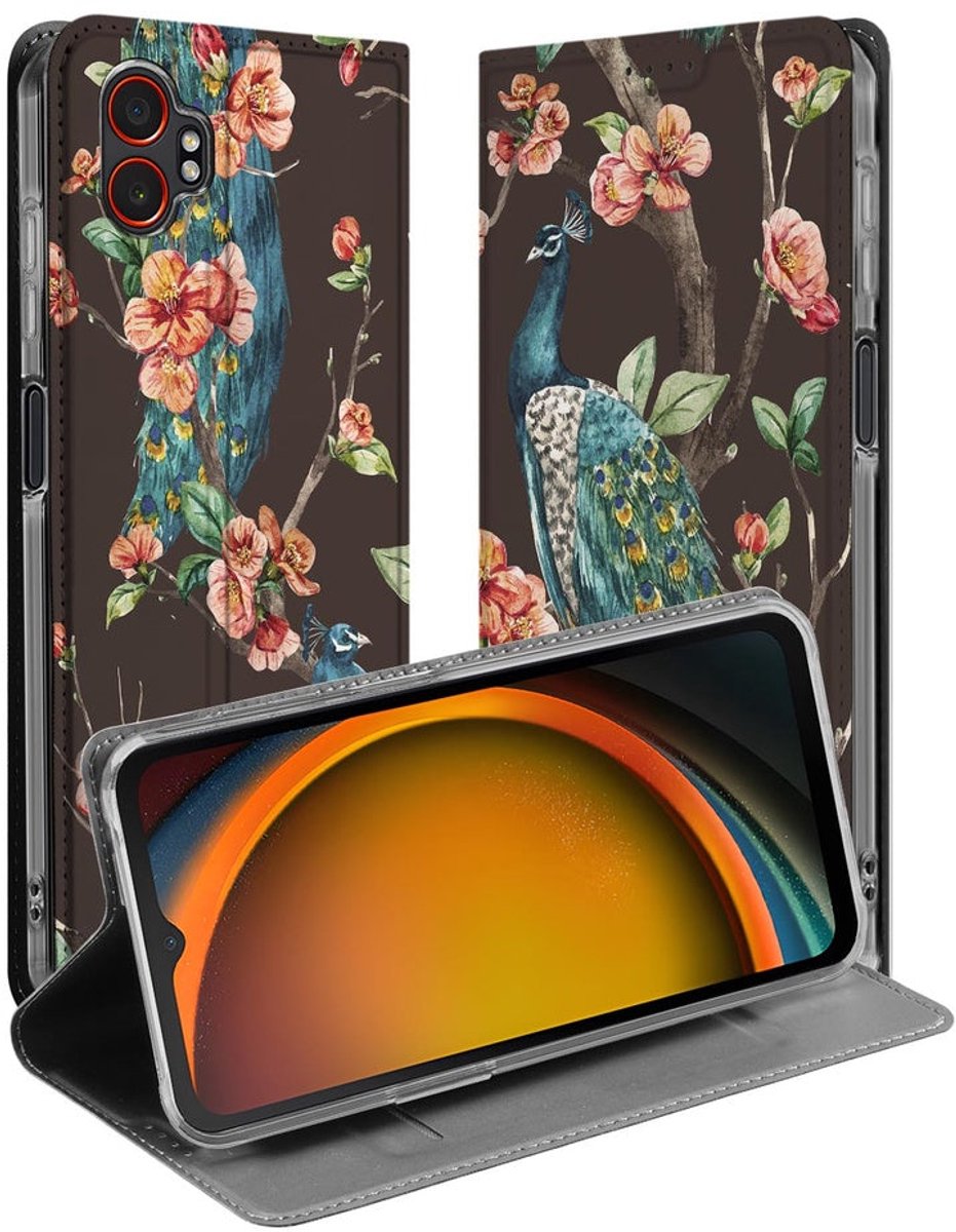 Book Cover Samsung Galaxy Xcover 7 Pro Pauw met Bloemen