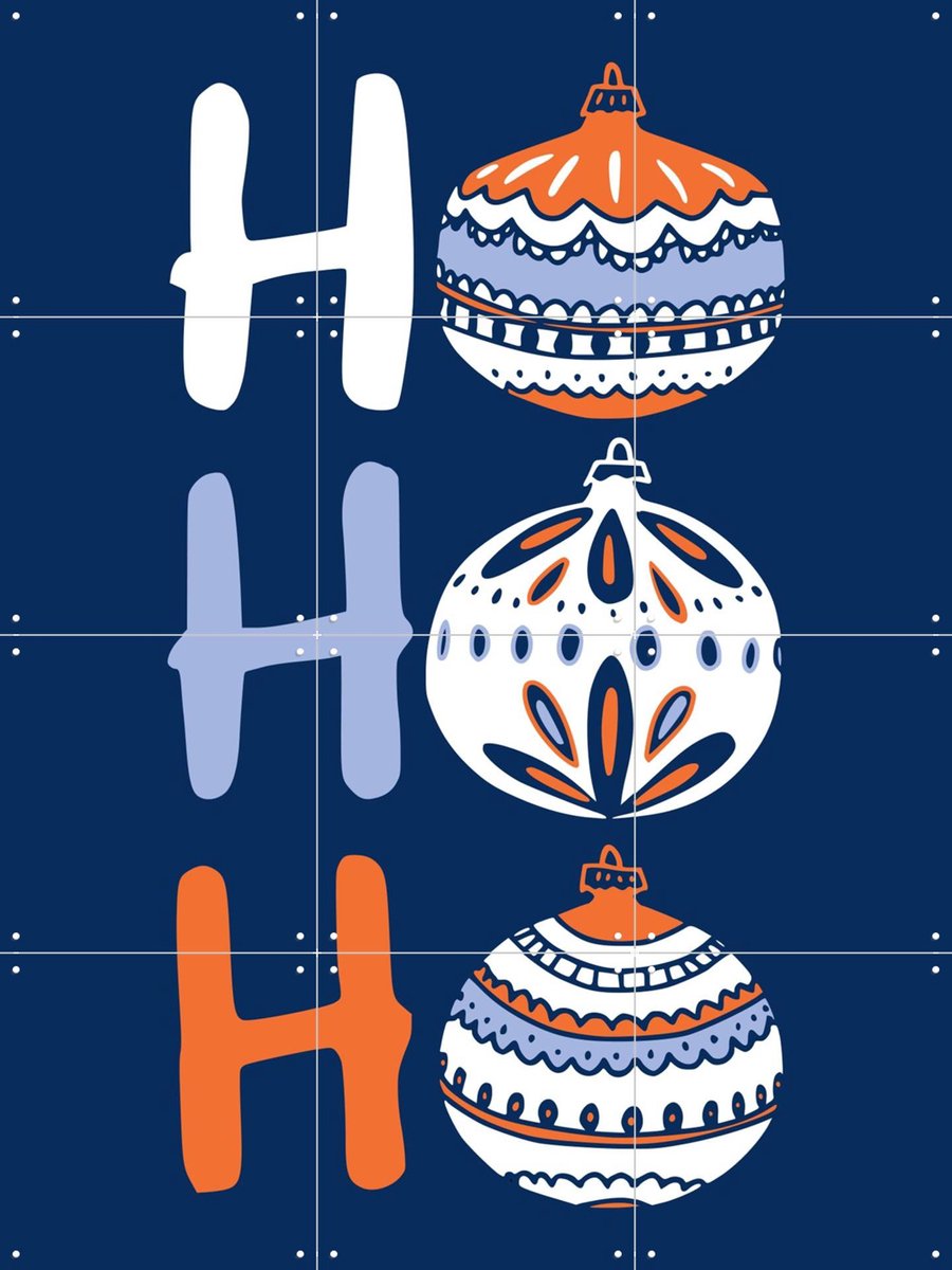 IXXI HoHoHo - Blue, Annick & Various - 60 x 80 cm - Gratis ophangtool - Grote wanddecoratie en posters - Grafisch Ontwerp, Typografie, Speels