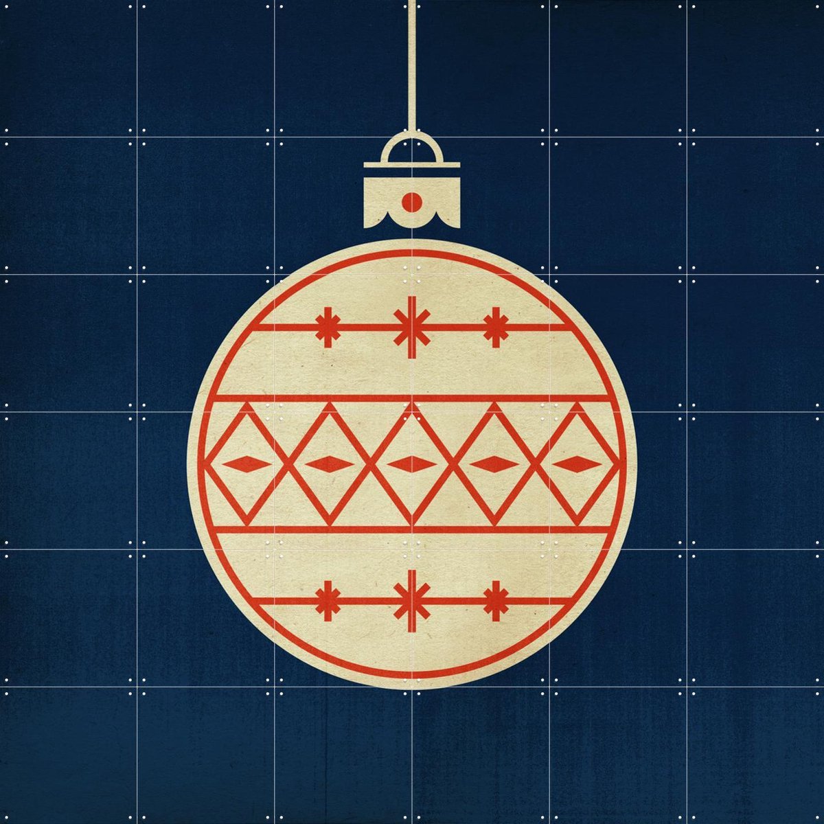 IXXI Christmas Ball, Hannes Beer - 120 x 120 cm - Gratis ophangtool - Grote wanddecoratie en posters - Decoratieve kunsten, Vintage, Geometrische