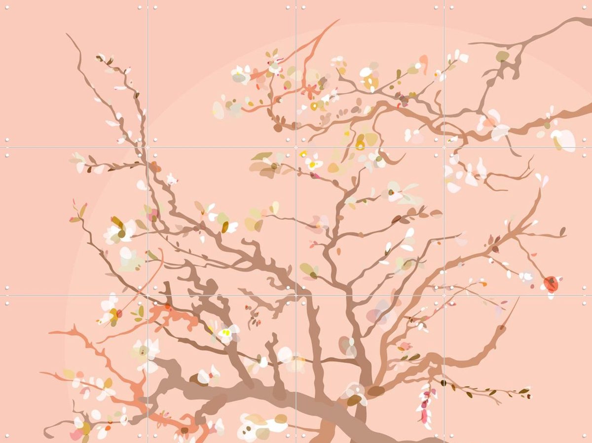 IXXI Almond Blossom Pink, Wesley van der Heijden & Van Gogh 21st Century - 80 x 60 cm - Gratis ophangtool - Grote wanddecoratie en posters -