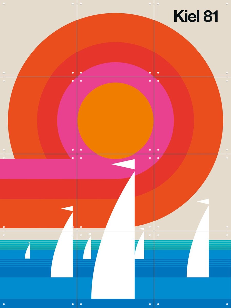 IXXI Kiel 81, Bo Lundberg - 60 x 80 cm - Gratis ophangtool - Grote wanddecoratie en posters - Illustraties, Kleurrijk, Geometrische Kunst