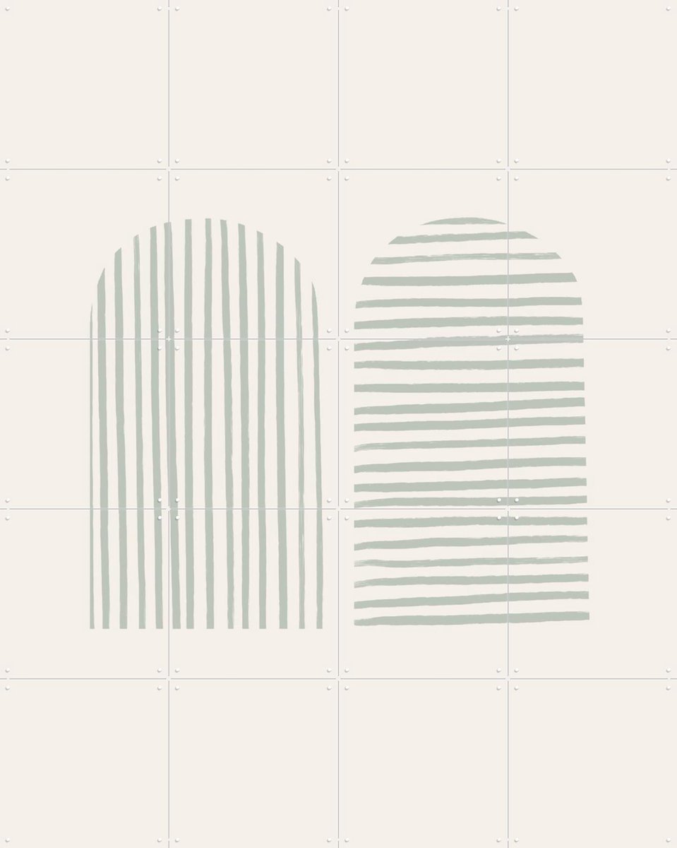 IXXI Striped Arches, Bohomadic Studio - 80 x 100 cm - Gratis ophangtool - Grote wanddecoratie en posters - Line art, Minimalisme, Strepen