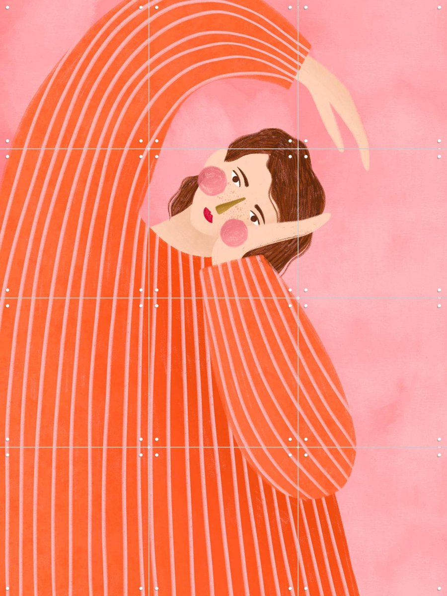 IXXI Whimsical, Bea Müller & Various - 60 x 80 cm - Gratis ophangtool - Grote wanddecoratie en posters - Speels, Illustraties, Kleurrijk, Strepen