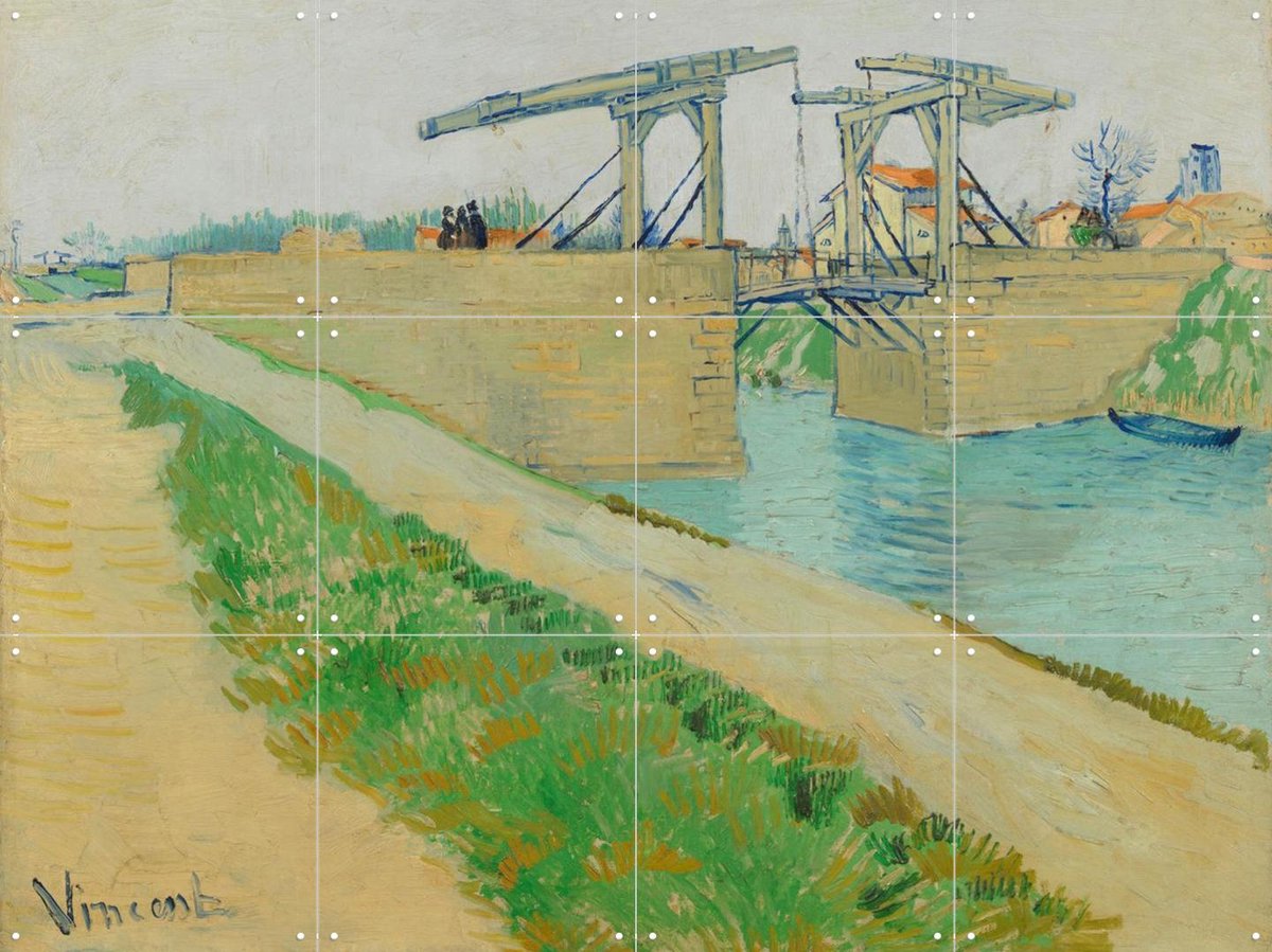 IXXI De brug van Langlois (1888), Vincent van Gogh (1853 - 1890) & Van Gogh Museum - 80 x 60 cm - Gratis ophangtool - Grote wanddecoratie en posters -