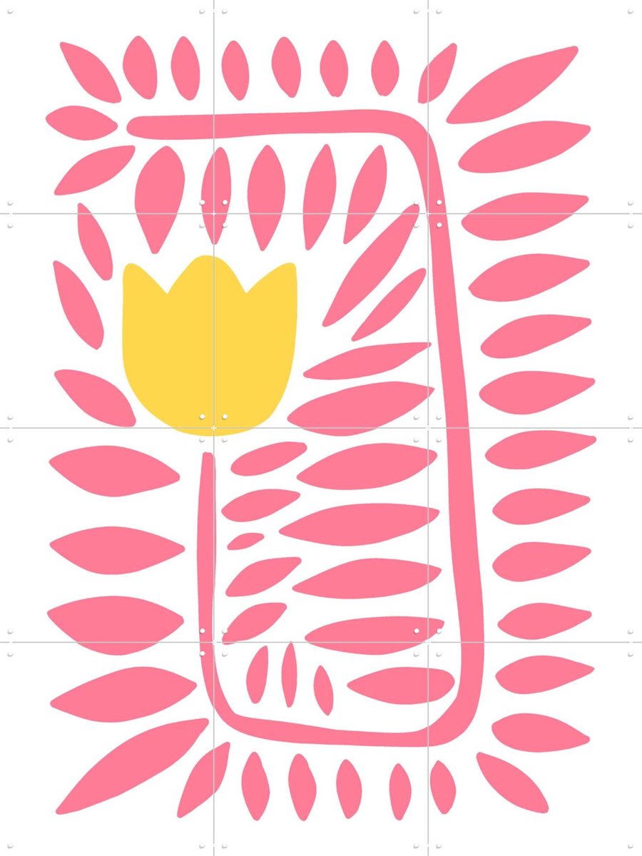 IXXI Tuip Abstract, BAINAI - 60 x 80 cm - Gratis ophangtool - Grote wanddecoratie en posters Kinderkamer, Kinderen