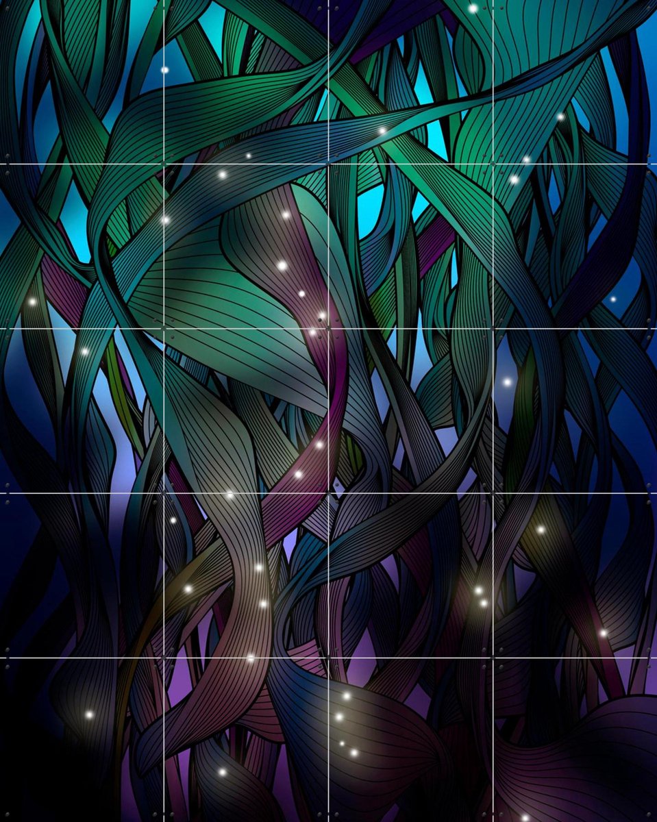 IXXI Nocturne with Fireflies, Angelo Cerantola - 80 x 100 cm - Gratis ophangtool - Grote wanddecoratie en posters - Illustraties, Digitale Kunst