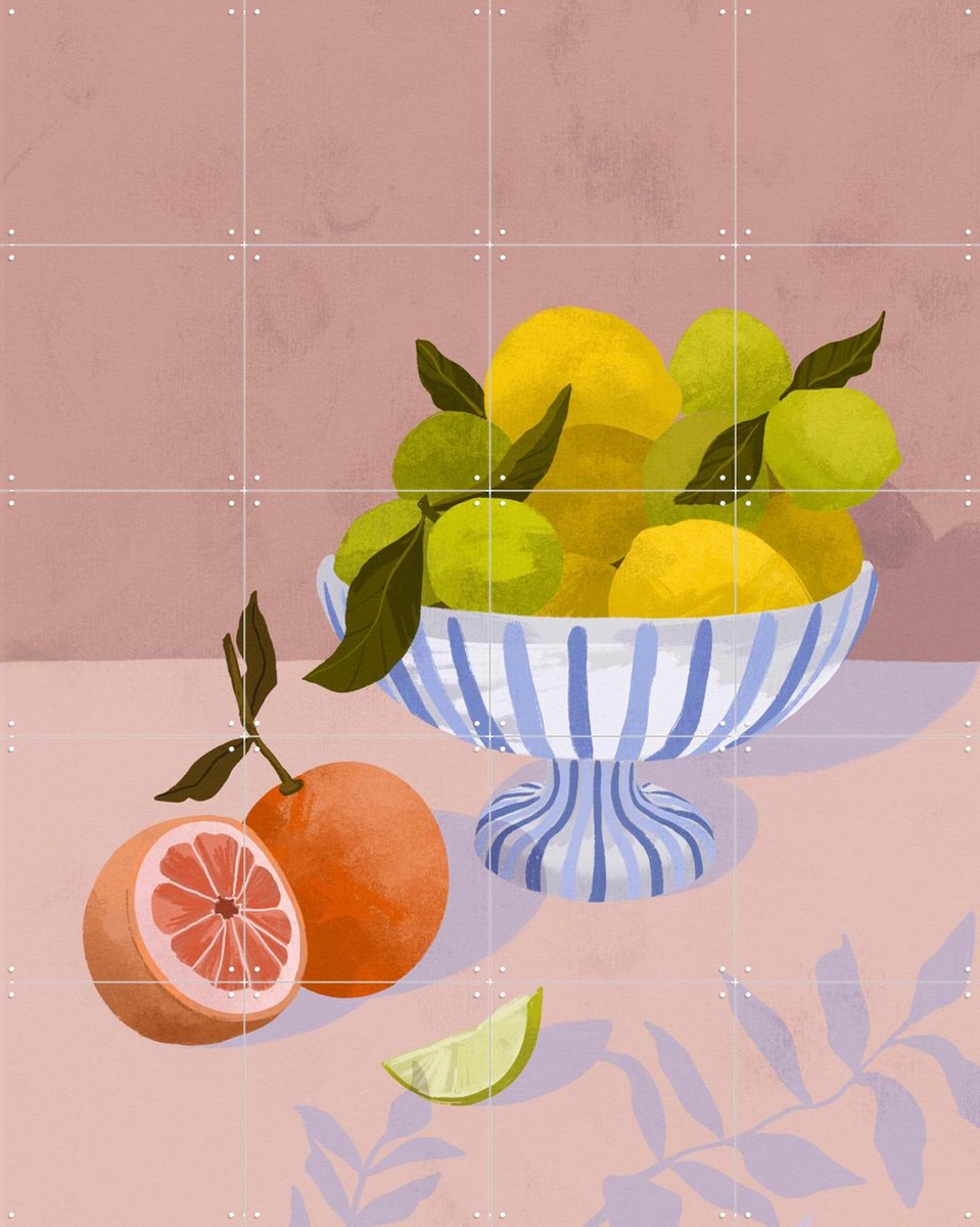IXXI Bittersweet, Goed Blauw - 80 x 100 cm - Gratis ophangtool - Grote wanddecoratie en posters - Kleurrijk, Digitale Kunst, Illustraties, Speels