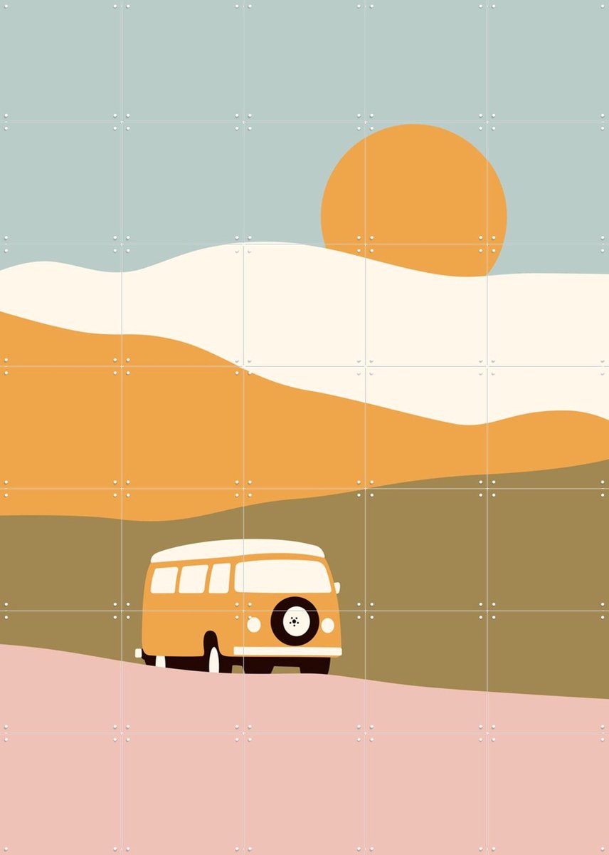 IXXI Van, Florent Bodart - 100 x 140 cm - Gratis ophangtool - Grote wanddecoratie en posters - Illustraties, Minimalisme, Geometrische Kunst