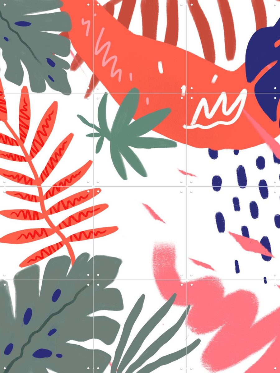 IXXI Jungle, Pop-art by Tadej - 60 x 80 cm - Gratis ophangtool - Grote wanddecoratie en posters - Speels, Illustraties, Pop art, Digitale Kunst