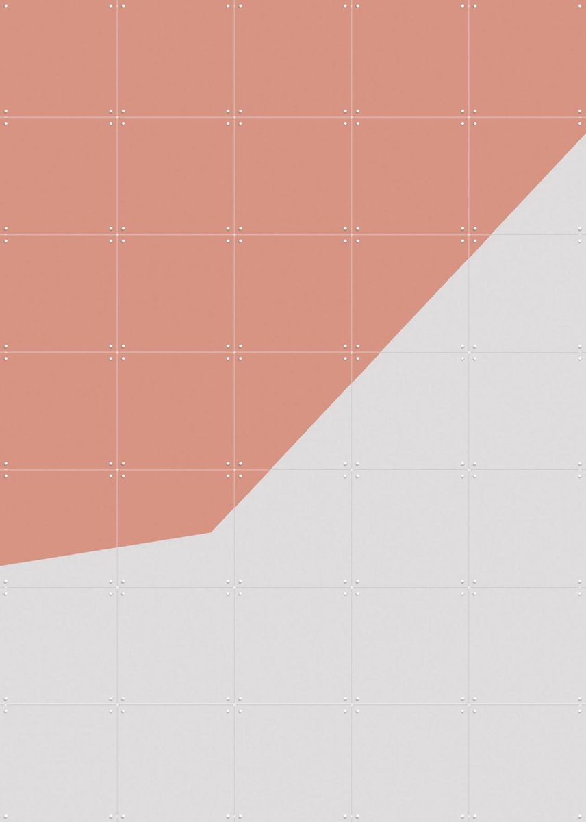 IXXI Color blocking - Pink Grey, Allon Dery - 100 x 140 cm - Gratis ophangtool - Grote wanddecoratie en posters - Abstract, Minimalisme, Grafisch