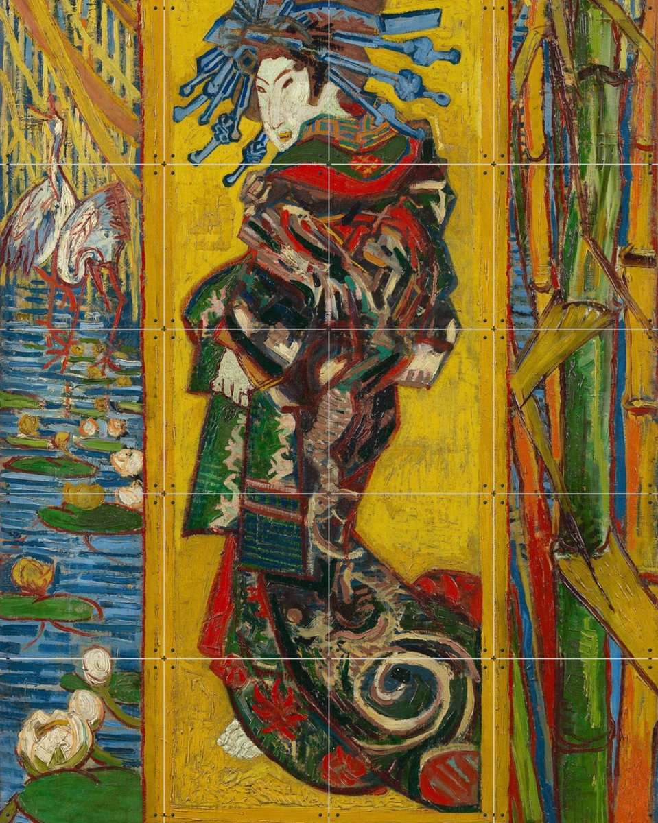 IXXI Courtisane naar Eisen (1887), Vincent van Gogh (1853 - 1890) & Van Gogh Museum - 80 x 100 cm - Gratis ophangtool - Grote wanddecoratie en posters