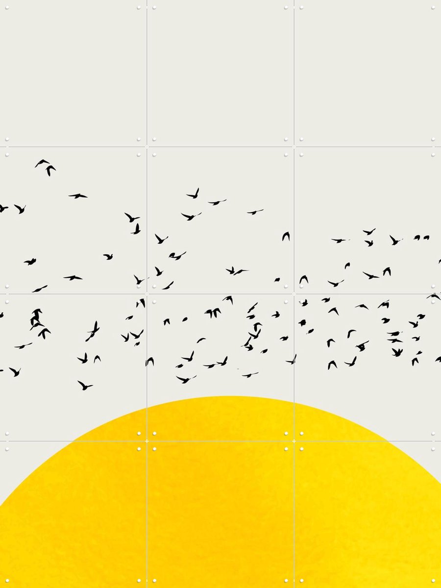 IXXI A Thousand Birds, Kubistika - 60 x 80 cm - Gratis ophangtool - Grote wanddecoratie en posters - Abstract, Grafisch Ontwerp, Kleurrijk