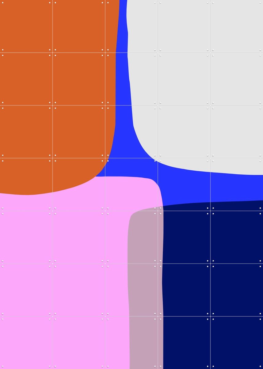 IXXI Bold Shapes 4X, Mareike Böhmer - 100 x 140 cm - Gratis ophangtool - Grote wanddecoratie en posters - Kleurrijk, Geometrische Kunst, Abstract