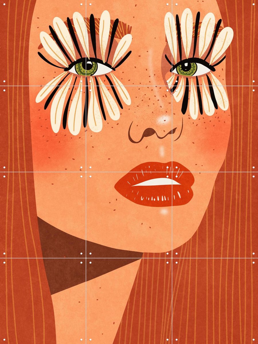 IXXI Flower Eyes, Raissa Oltmanns - 60 x 80 cm - Gratis ophangtool - Grote wanddecoratie en posters - Illustraties, Grafisch Ontwerp, Digitale Kunst