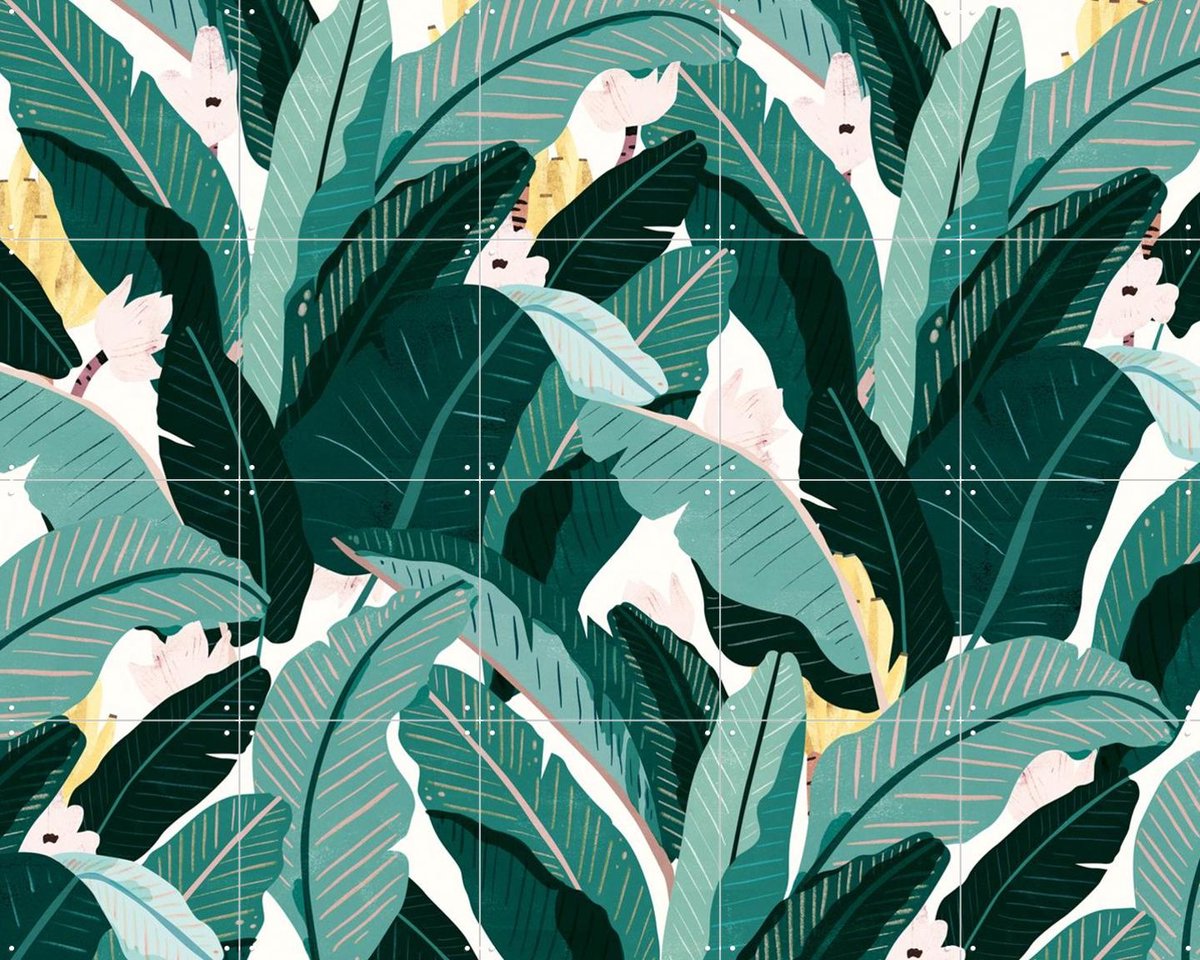 IXXI Banana Leaf Powder Pink, Lotte Dirks - 100 x 80 cm - Gratis ophangtool - Grote wanddecoratie en posters - Illustraties, Grafisch Ontwerp, Speels