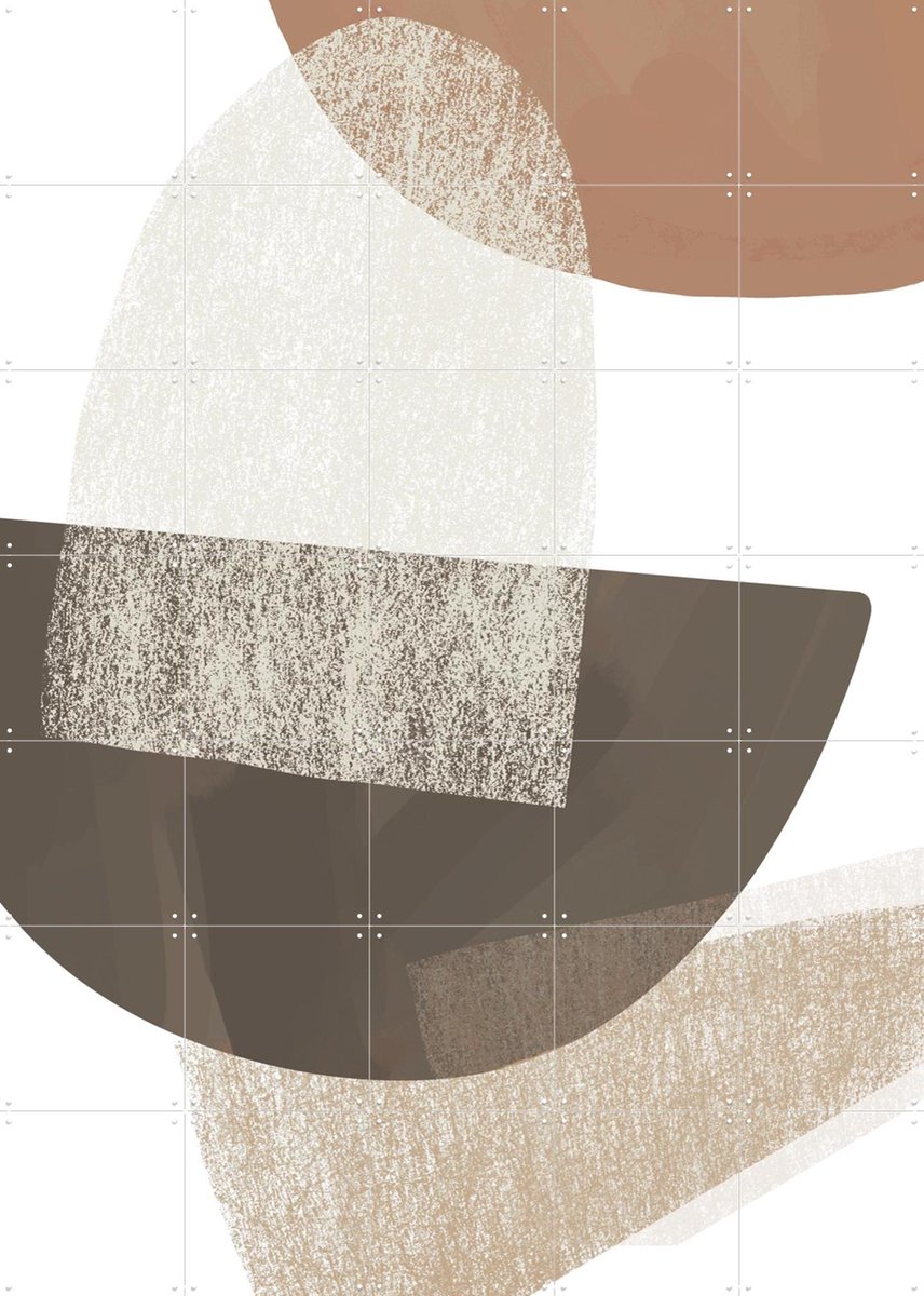 IXXI Earth Tone Geometric Art, Melloi Art & Various - 100 x 140 cm - Gratis ophangtool - Grote wanddecoratie en posters - Abstract, Illustraties