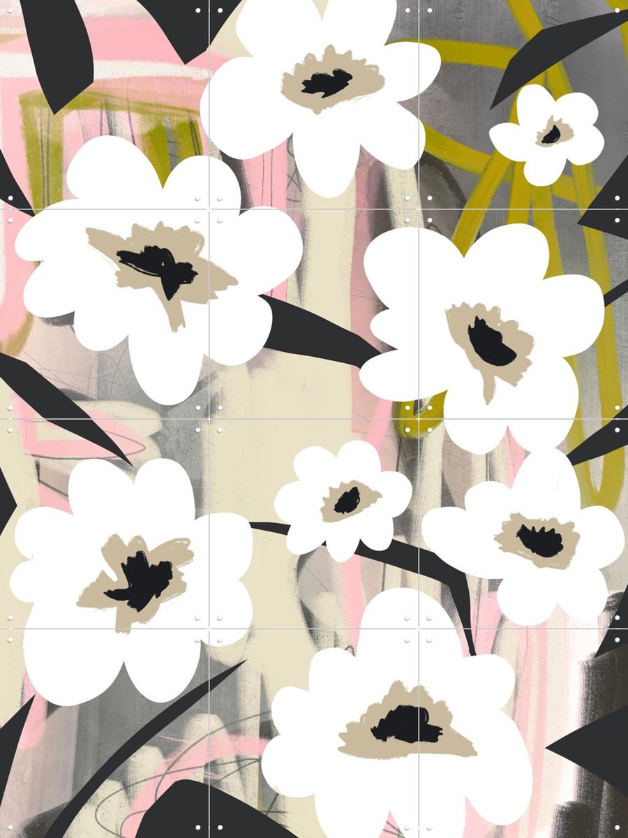 IXXI Field of Flowers, Bohomadic Studio - 60 x 80 cm - Gratis ophangtool - Grote wanddecoratie en posters - Speels, Digitale Kunst, Abstract