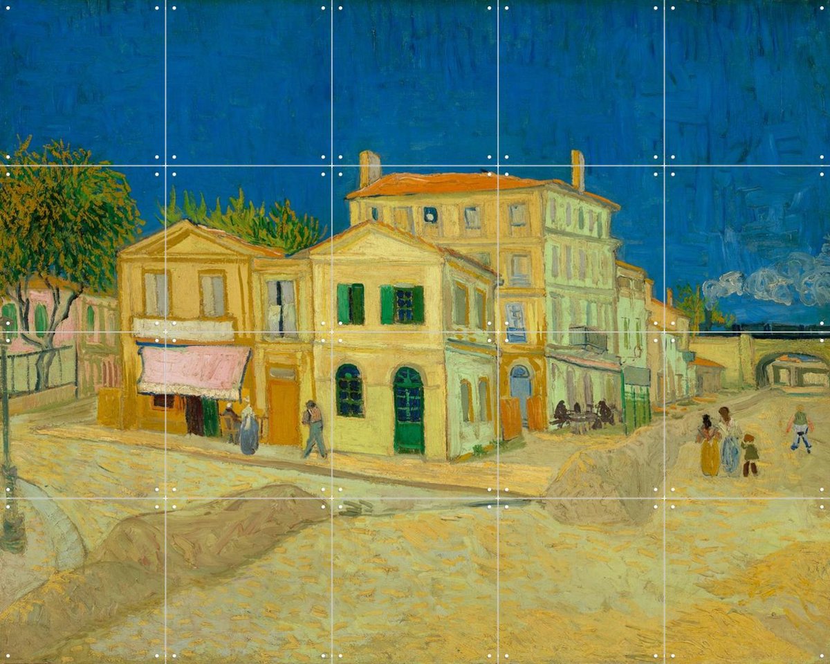 IXXI Het gele huis (1888), Vincent van Gogh (1853 - 1890) & Van Gogh Museum - 100 x 80 cm - Gratis ophangtool - Grote wanddecoratie en posters -
