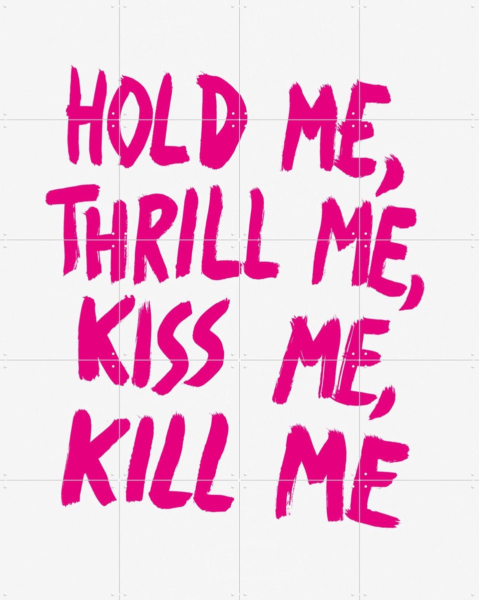 IXXI Hold me, Thrill me, Kiss me, Kill me, Marcus Kraft - 80 x 100 cm - Gratis ophangtool - Grote wanddecoratie en posters - Pop art, Typografie