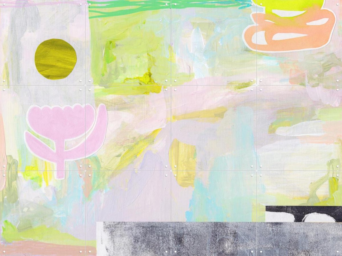 IXXI Serene Fantasy, Henriette Visscher - 80 x 60 cm - Gratis ophangtool - Grote wanddecoratie en posters - Gemengde Technieken, Abstract, Speels
