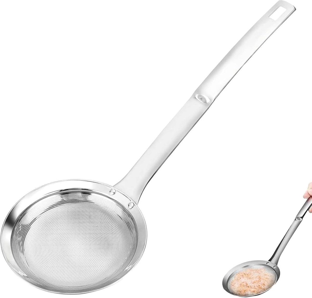 Stainless Steel Strainer - Fine Mesh 34 cm - Keuken Zeef met Handvat voor Koken, Eiwit Scheiding, Sappen, Etc