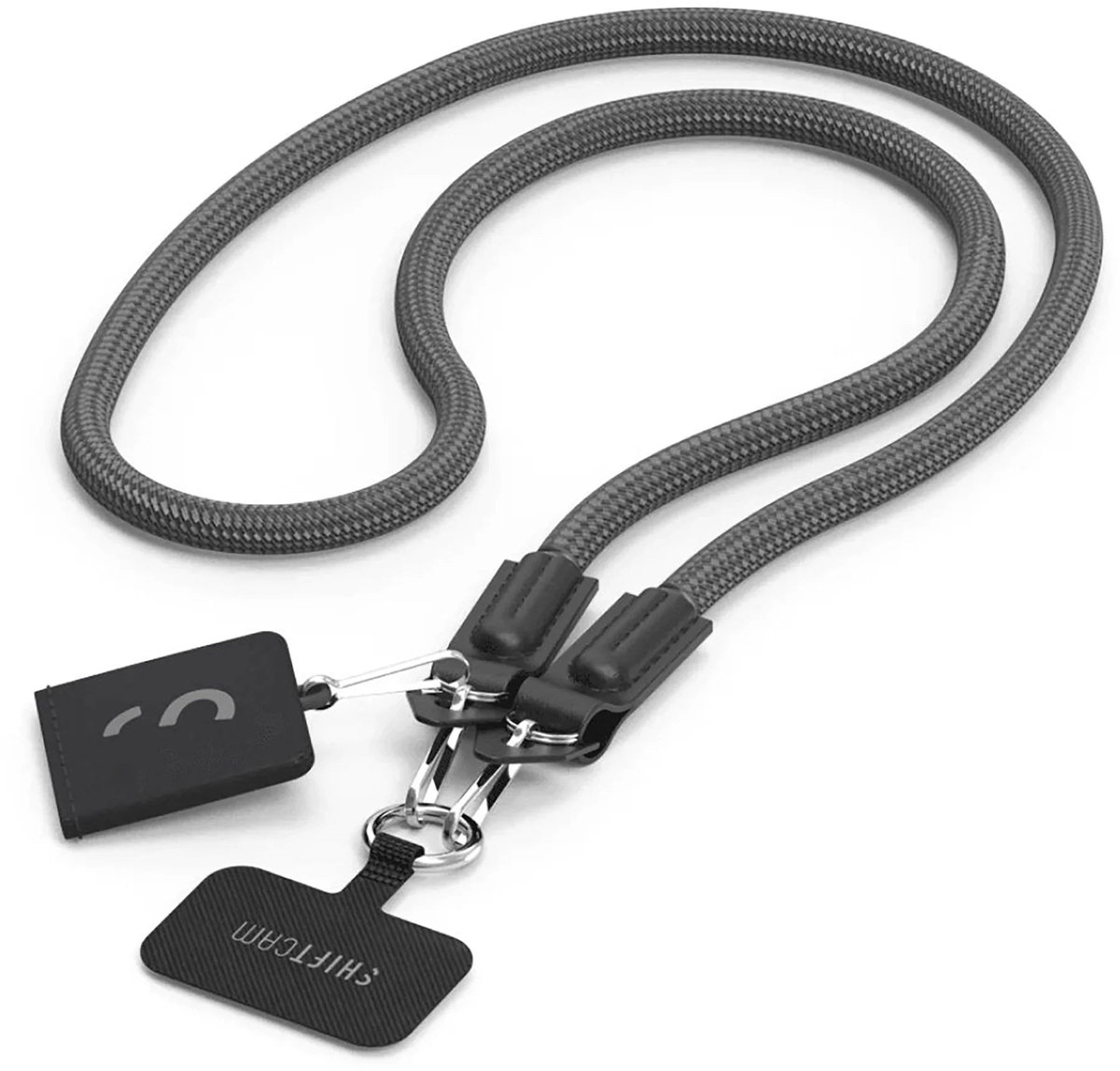 Shiftcam Pro Camera Nekband – Met Bevestigde Microvezel Lensreinigingsdoek – Snelsluiting Gesp voor Eenvoudige Loskoppeling – Compatibel met ProGrip en de Meeste Telefoonhoesjes - Zwart