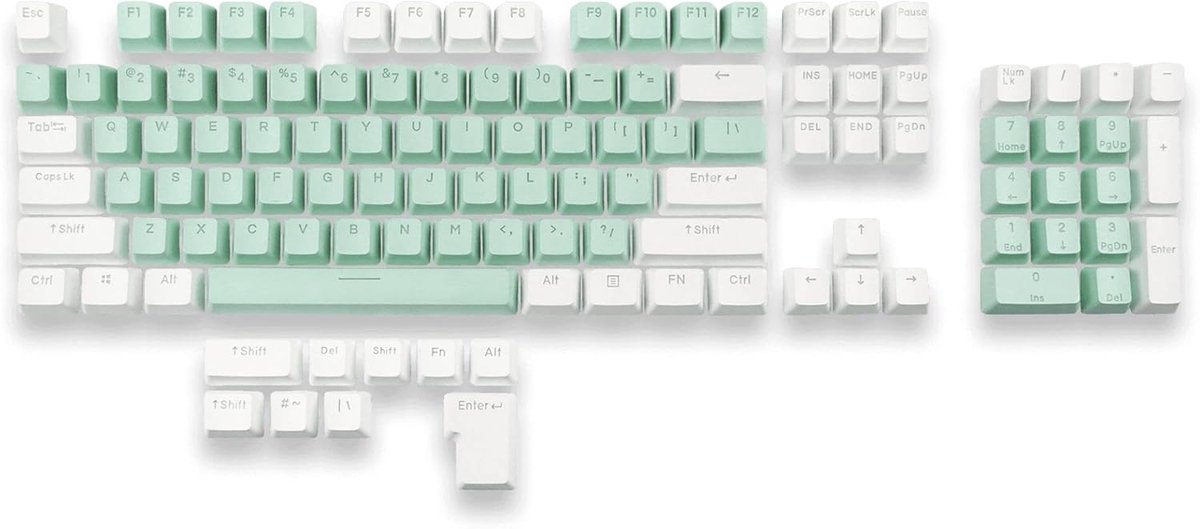 Aquamarijn Backlit Keycap Set voor Mechanische Toetsenborden