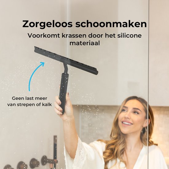 Raclette de douche extensible Sanova - Zwart - Raclette de sol avec poignée - Raclette de sol - Douche douche et salle de bain
